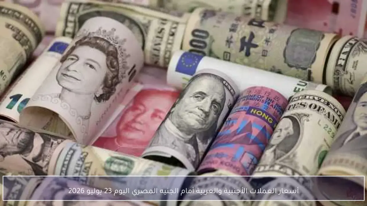 أسعار العملات الأجنبية والعربية مقابل الجنيه المصري بتاريخ 23 يوليو